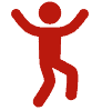 Icon | Happy stick person jumping with arms overhead